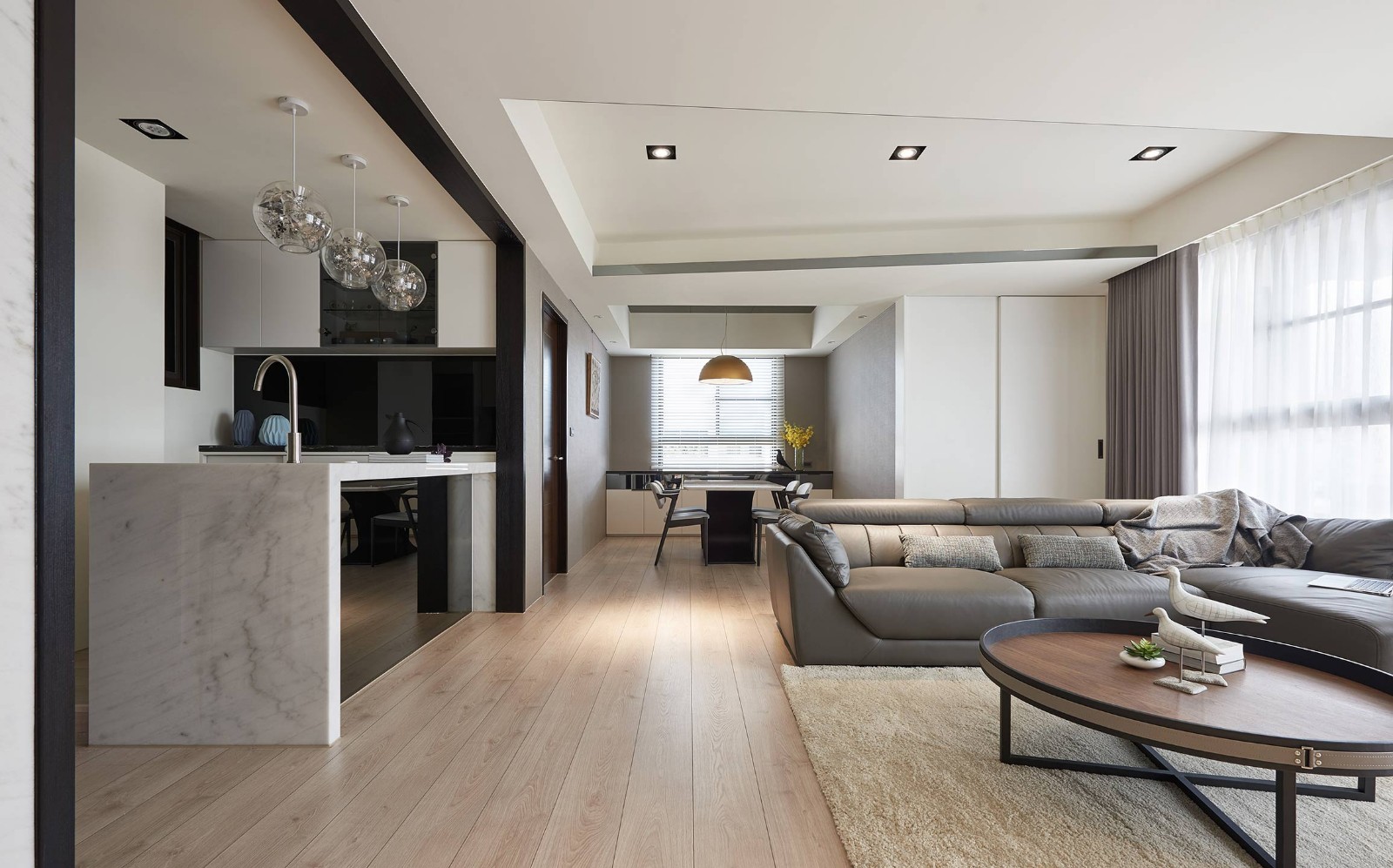 打通的不只是空间！一家 4 口的双拼198㎡日光亲子宅  大秝设计-6