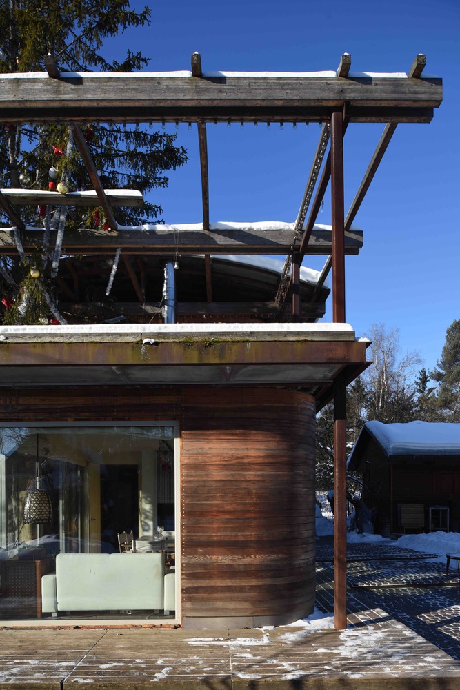 莫斯科魅力暗木小屋，玻璃墙环绕的全年宜居亭子-12