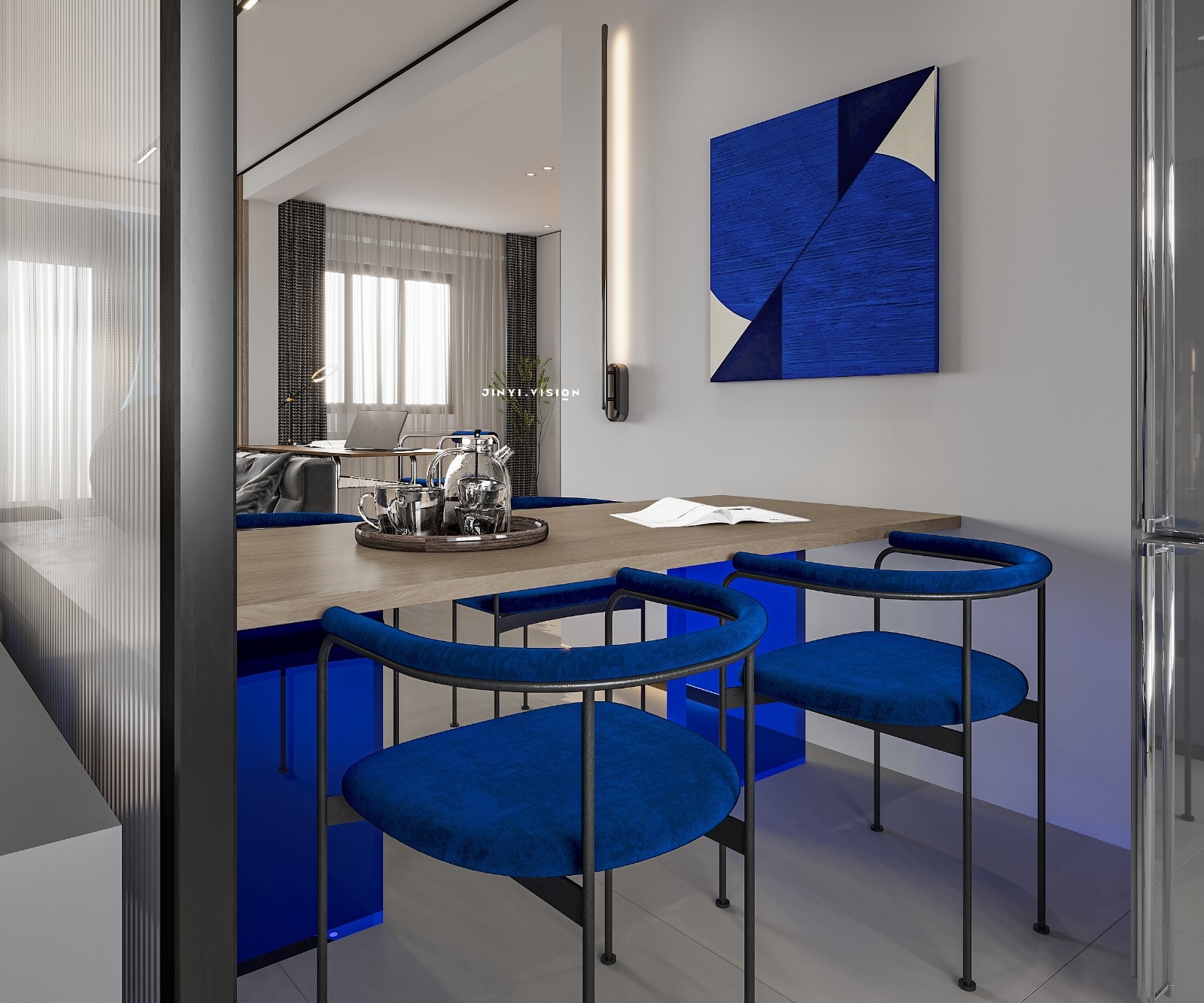 克莱因蓝跳色：极简空间里的高级松弛感-7