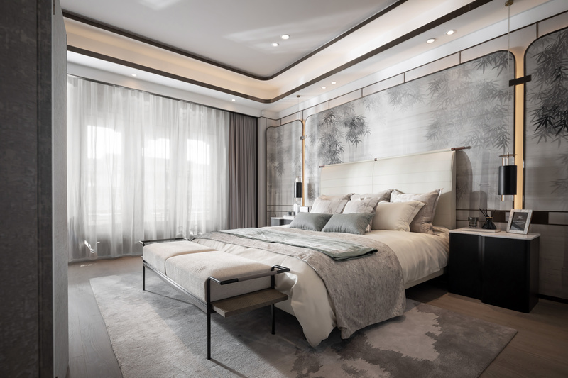 嘉兴桐乡濮园杏林苑S340户型合院样板房软装工程-43