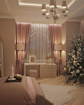 Classic master bedroom and bathroom