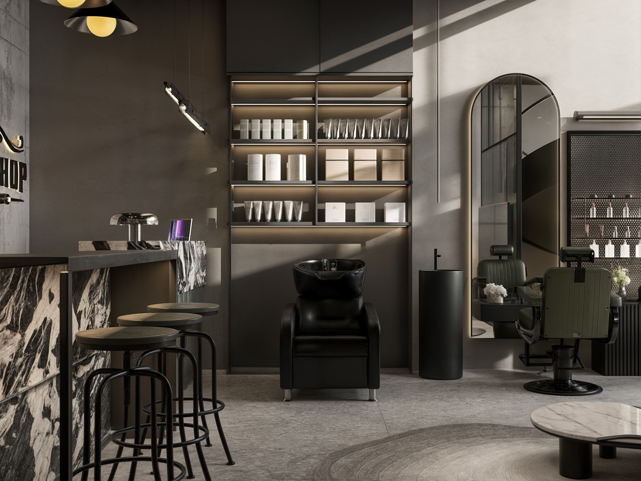 理发店设计丨沙特阿拉伯丨Artisan interiors-9