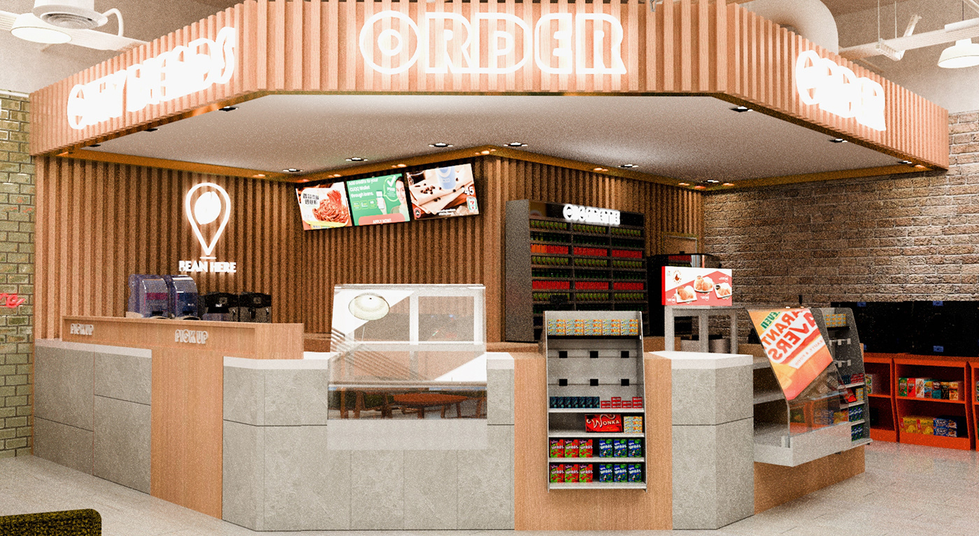 Anastasiya Gushchina丨咖啡店丨711 eleven store design concept-4