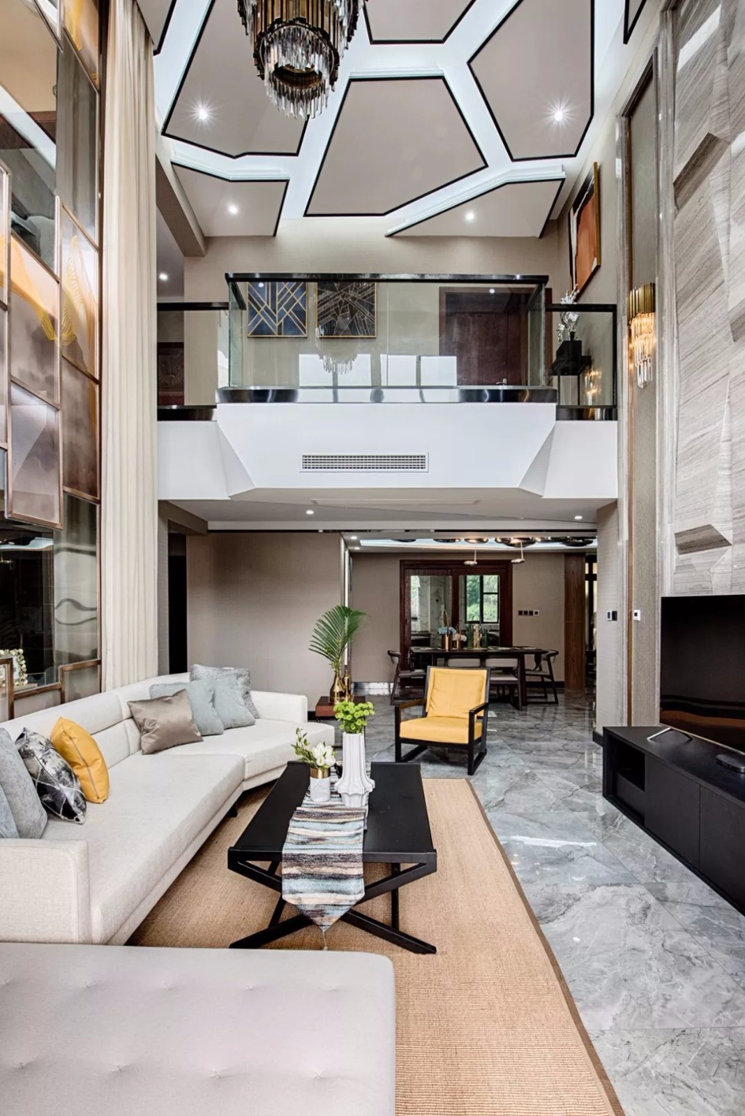 融·质感生活——280㎡首创德尔菲谷7米挑高别墅  唐卡装饰-10