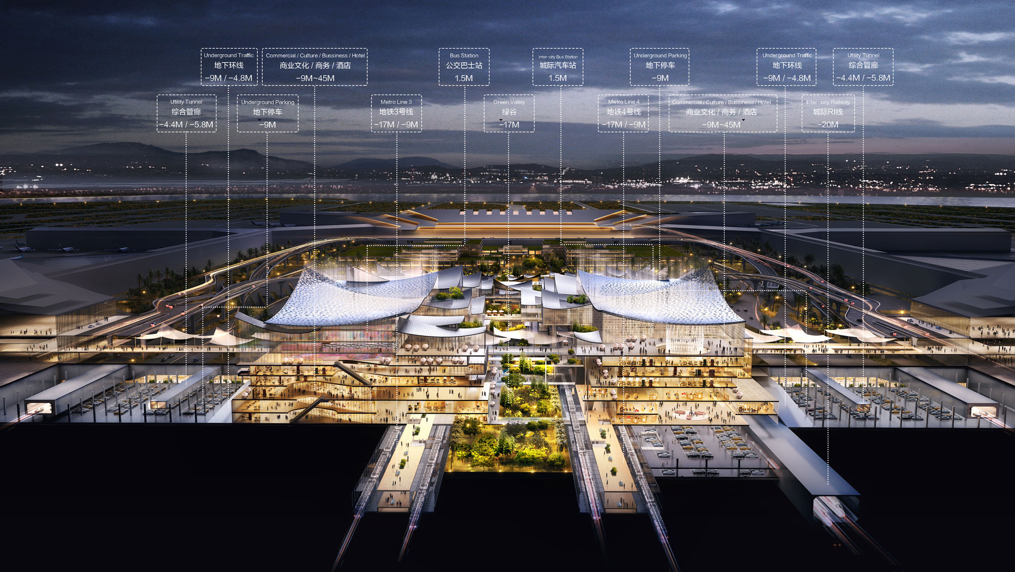 Comprehensive Development of Central Area at Xiamen New Airport | EAST CHINA ARCHITECTURAL DESIGN & RESEARCH INSTITUTE CO., LTD | STUDIO DINGSHUN-16