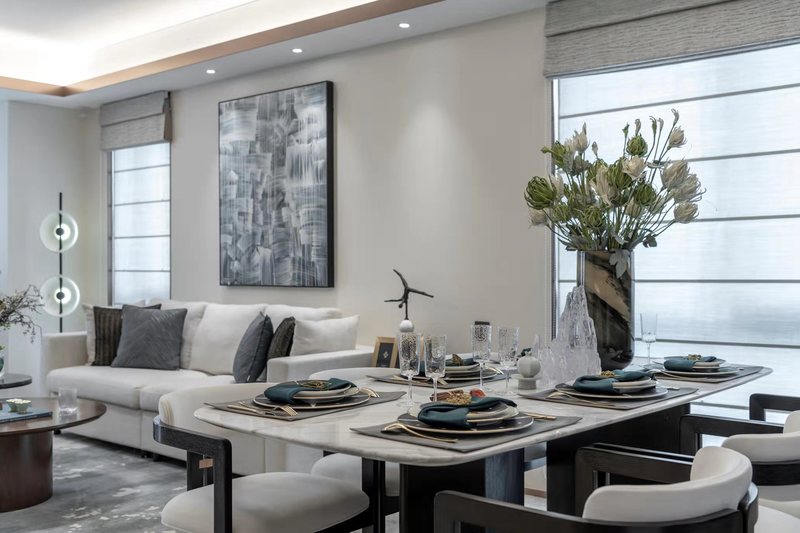 上善若水 | 鸿坤理想城上叠样板间的赖特式有机设计-38