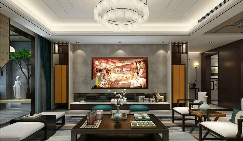 济南开元府284平新中式风格装修设计-3