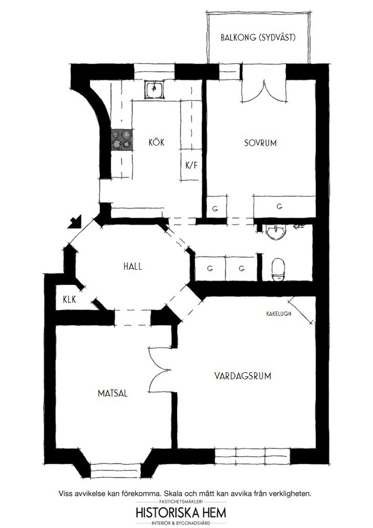 Stockholm 历史底蕴的暗色调公寓 (83 平米)-19