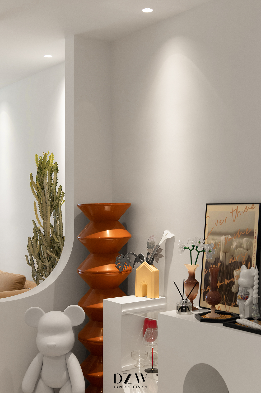 弧形拱门,波浪墙面新居设计-14