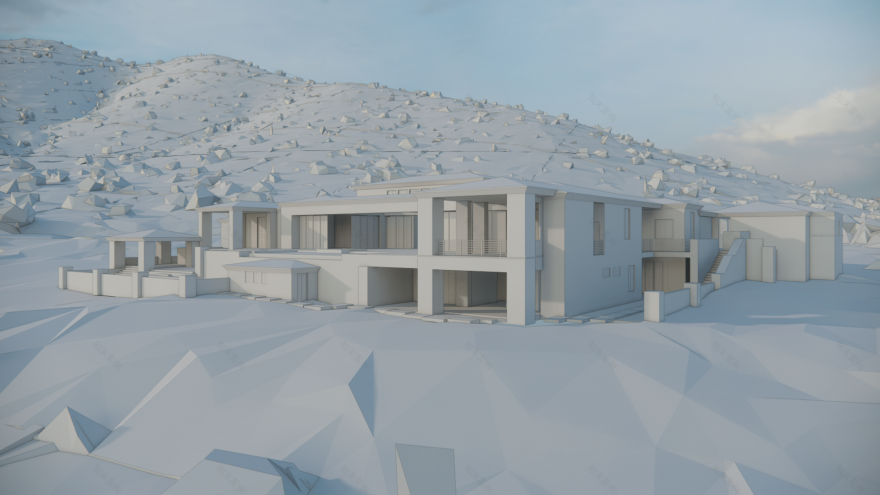 White residence in the USA. Architectural visualisation-7