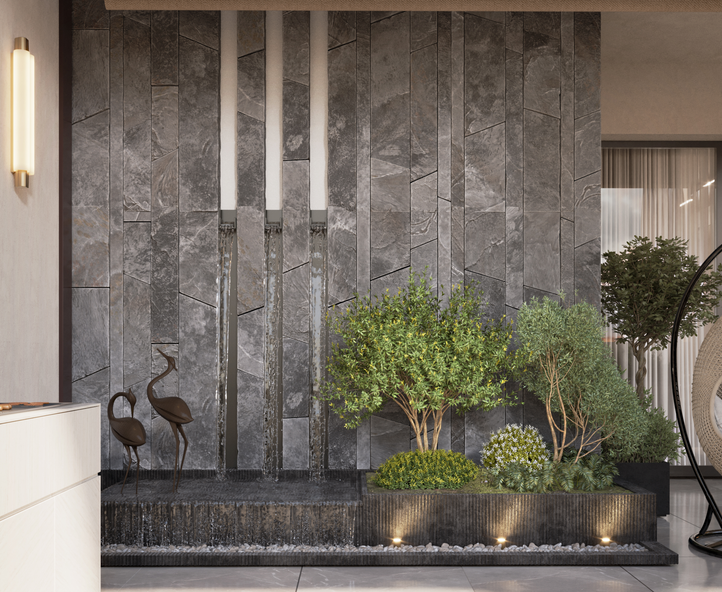 MODER LIVING ROOM WITH OUT DOOR AREA-7