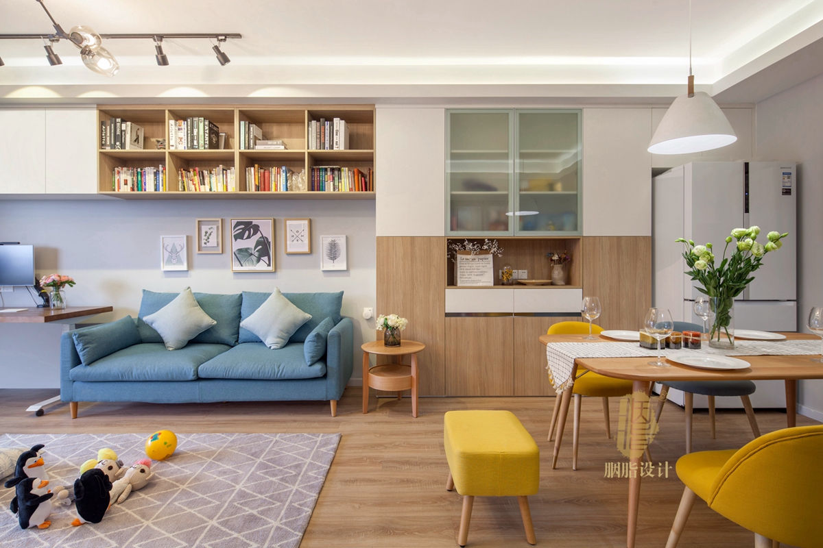 广州亚运城 121 平米北欧风之家 | 原木与色彩的美丽碰撞-15