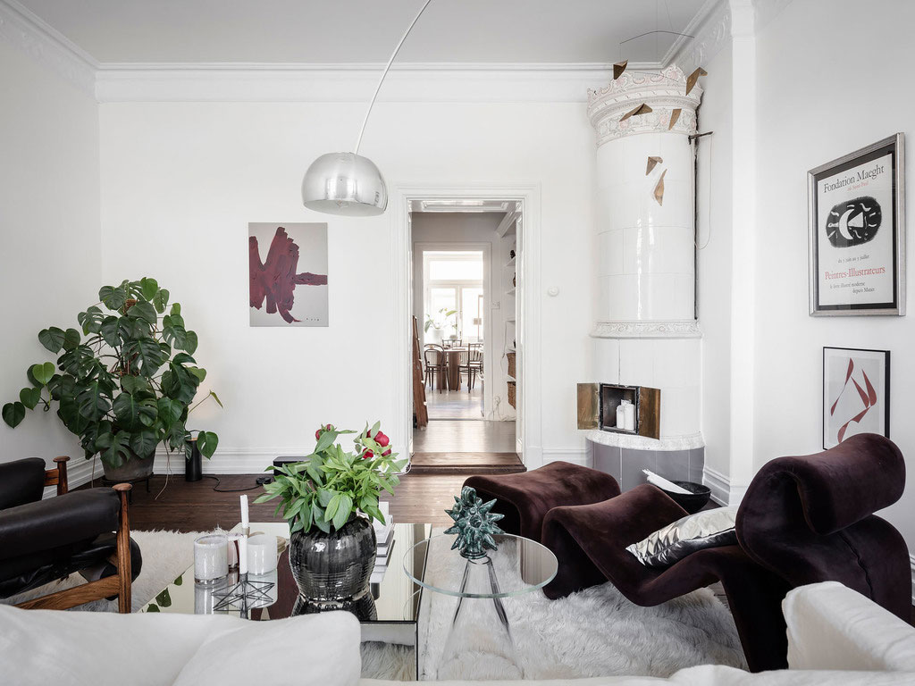 斯德哥尔摩 73 平米全白客厅不锈钢厨房公寓-5