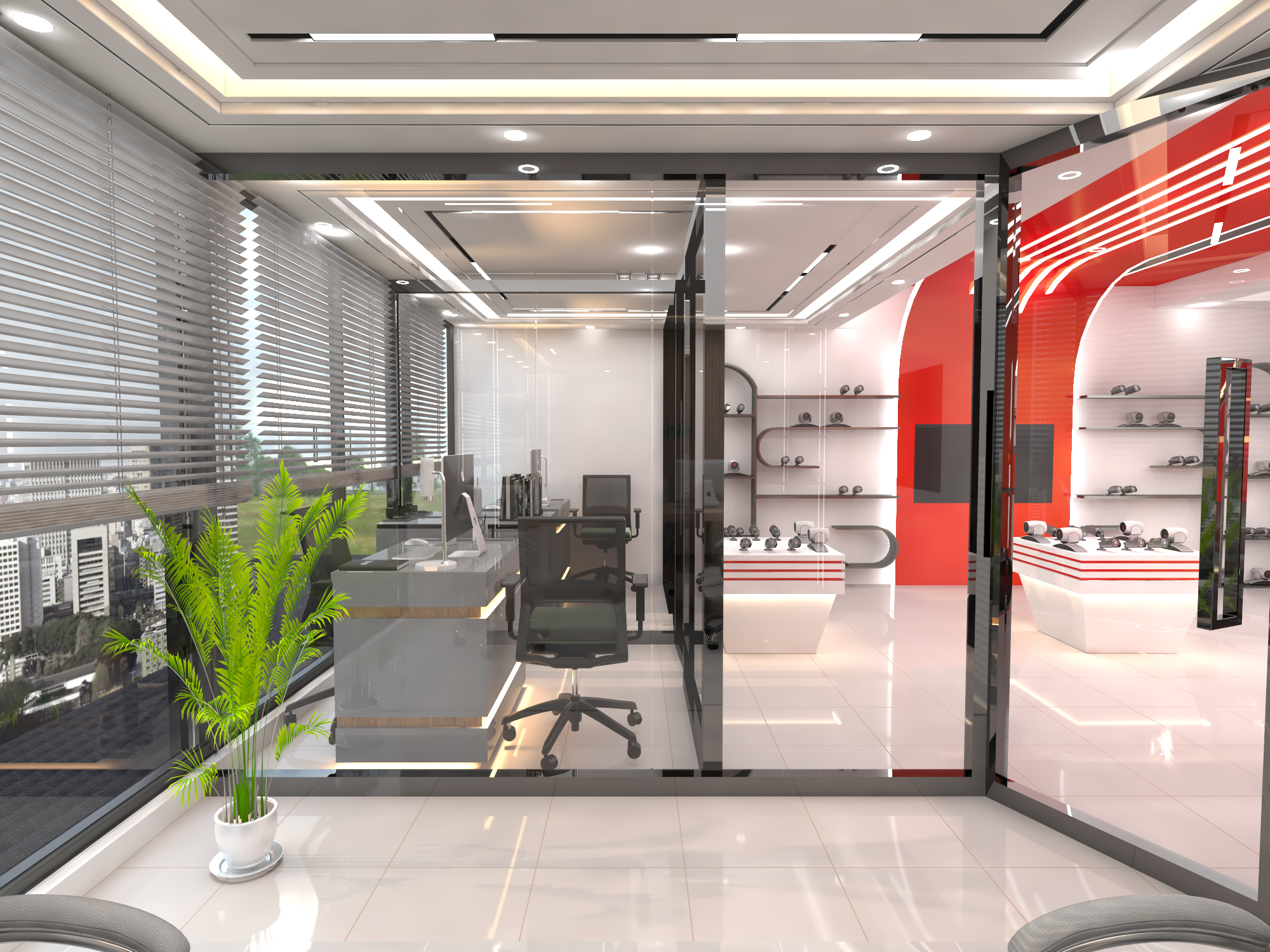 تصميم معرض كاميرات مراقبة واجهزة الكترونية ف السعودية-0