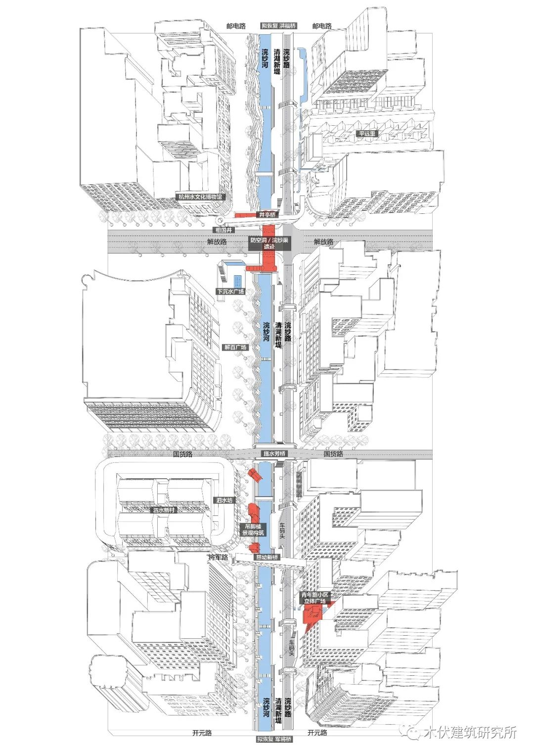 杭州浣纱河城市设计 | 双“河”道系统的创新与利用-49