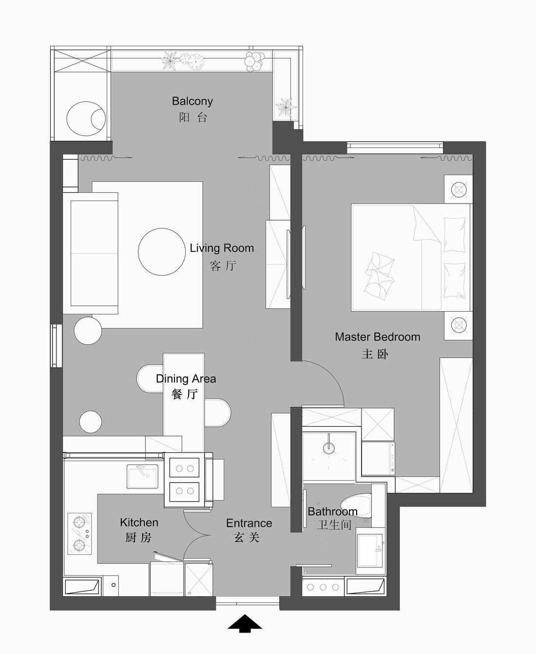 86平一室一厅爆改暗黑炫酷暖居-9
