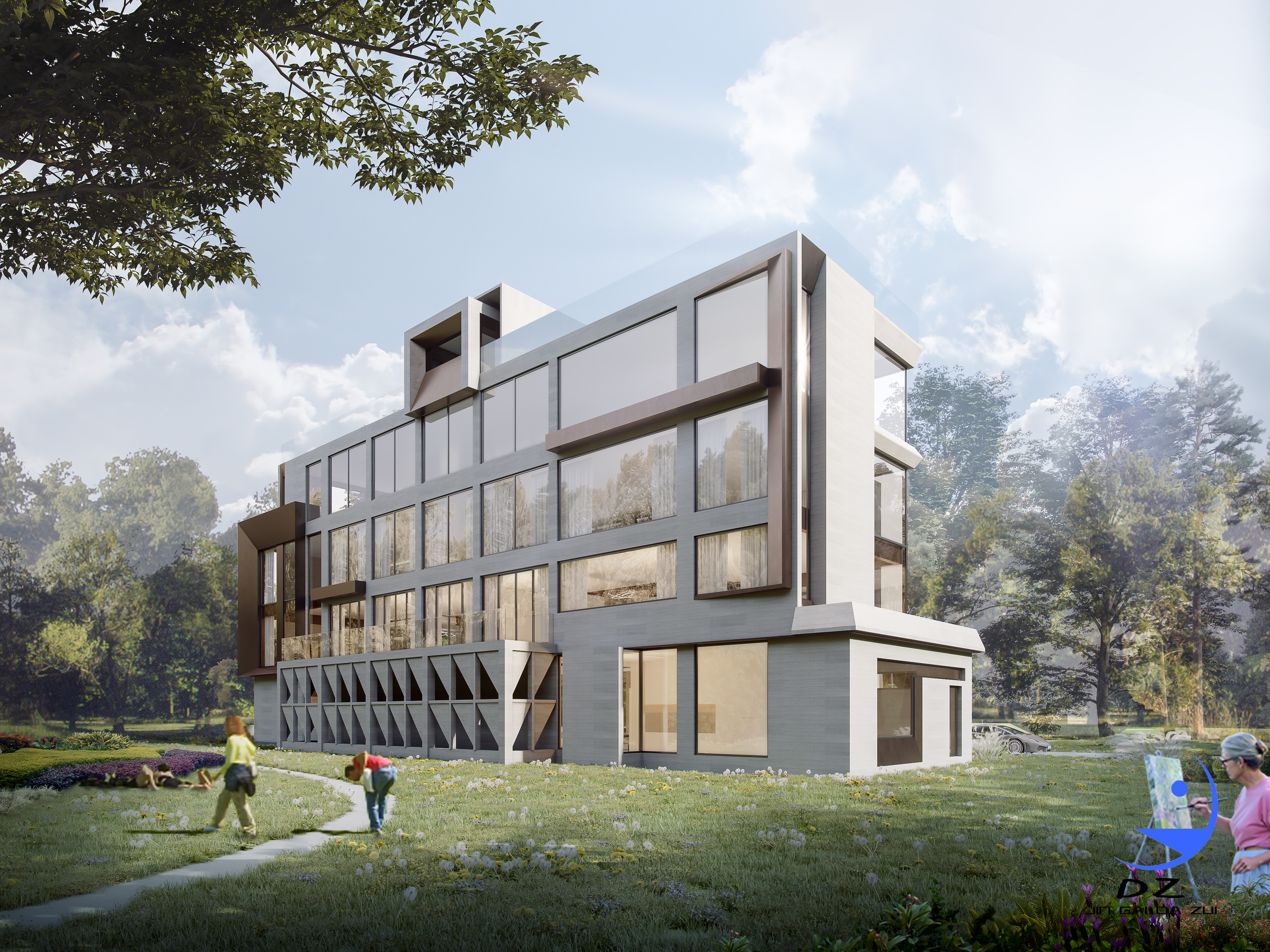 外立面街景庄园门头案例表现-6