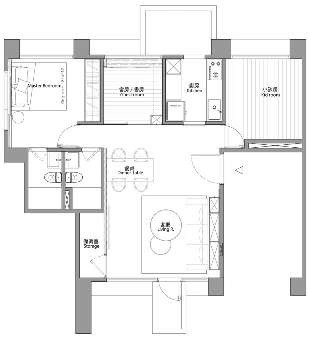 台北 76㎡简约极简宅丨中国台北丨齐作设计事务所-6
