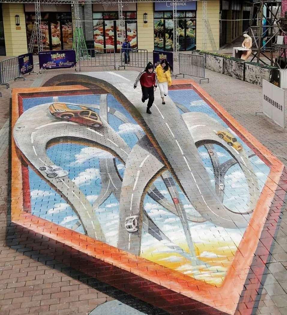 湖南株洲广场 3D 地画墙绘-4