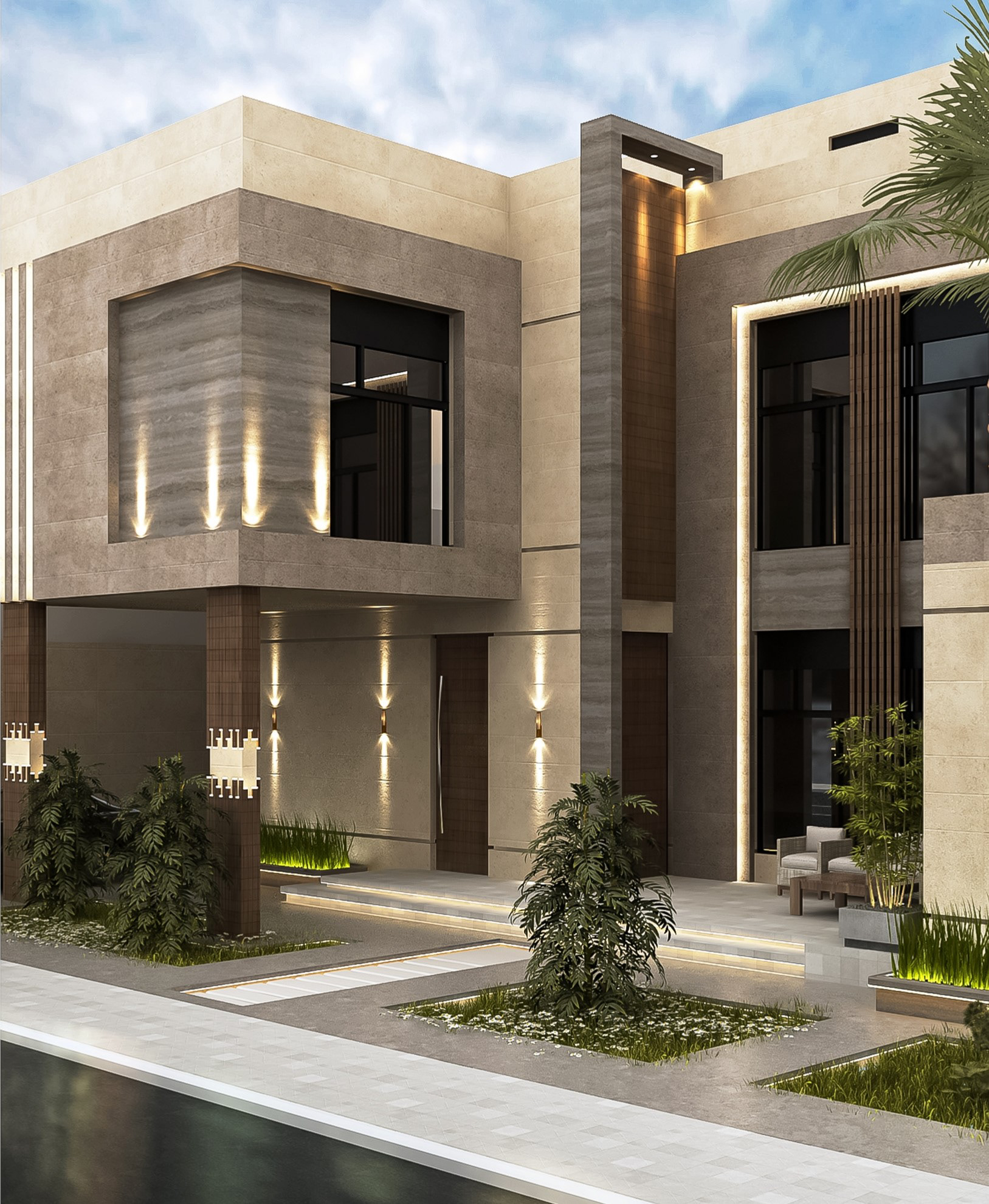 KSA 别墅项目的外部施工图丨Bariq Consultants-15