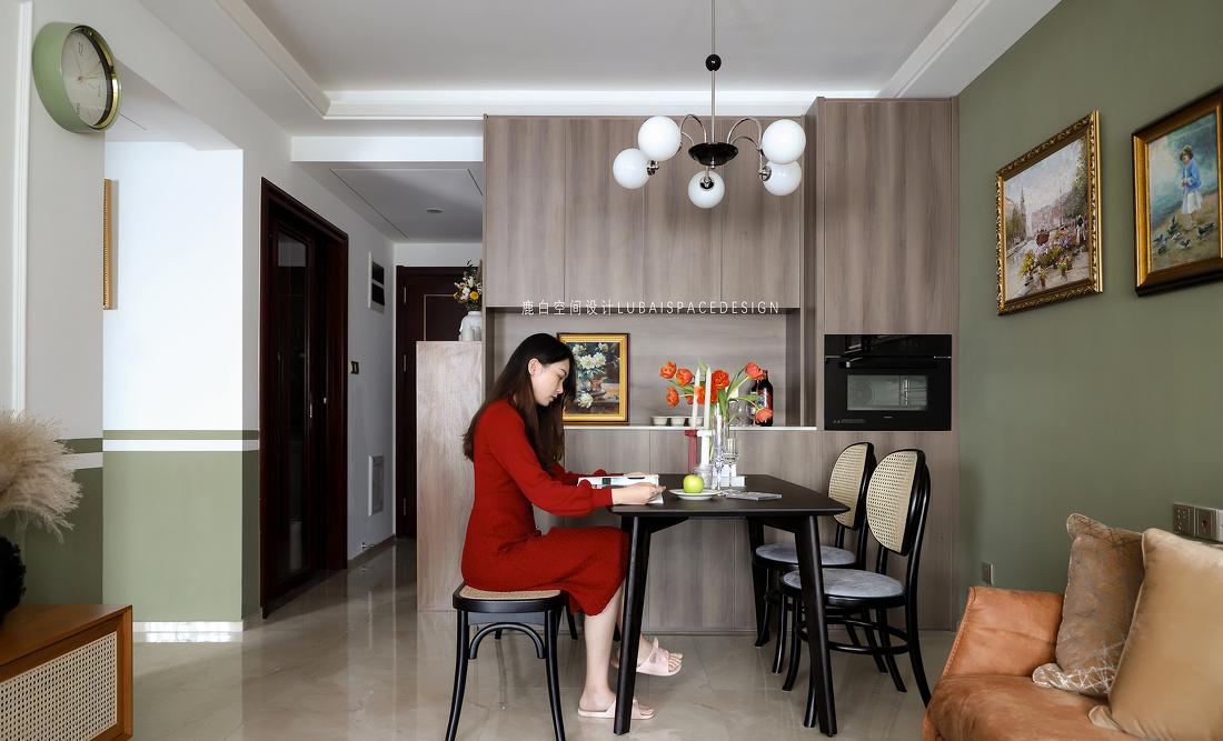 96㎡复古风精装房丨鹿白空间设计-14