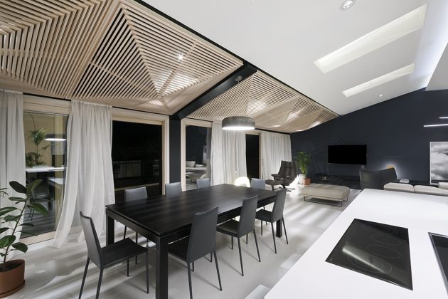 贝尔格莱德Dedinju带木质格栅结构的顶层公寓丨Studio Autori-14