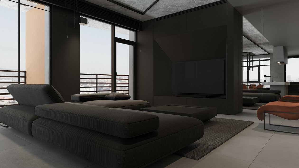 高级黑色系住宅设计-3