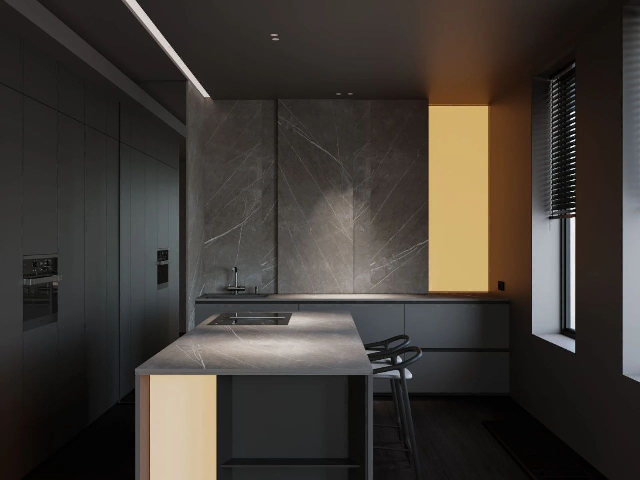 97㎡黑色调公寓设计-16