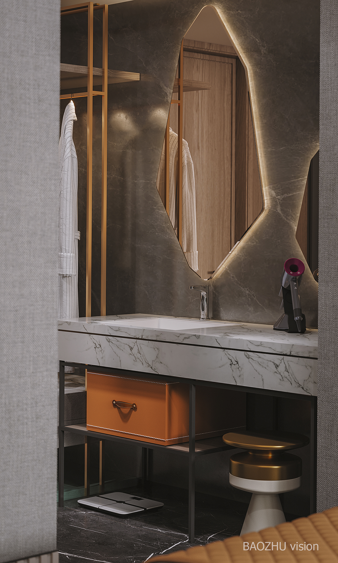 简约风格酒店大床房设计-7