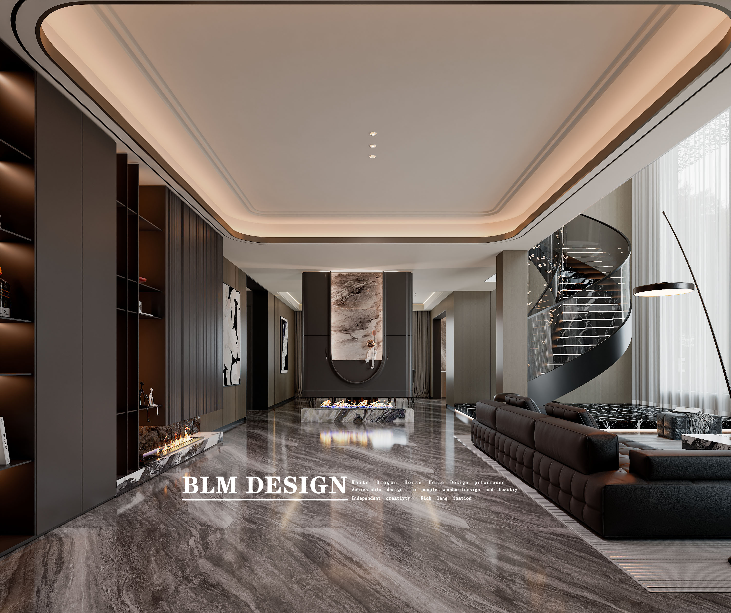 意式轻奢挑空别墅-2