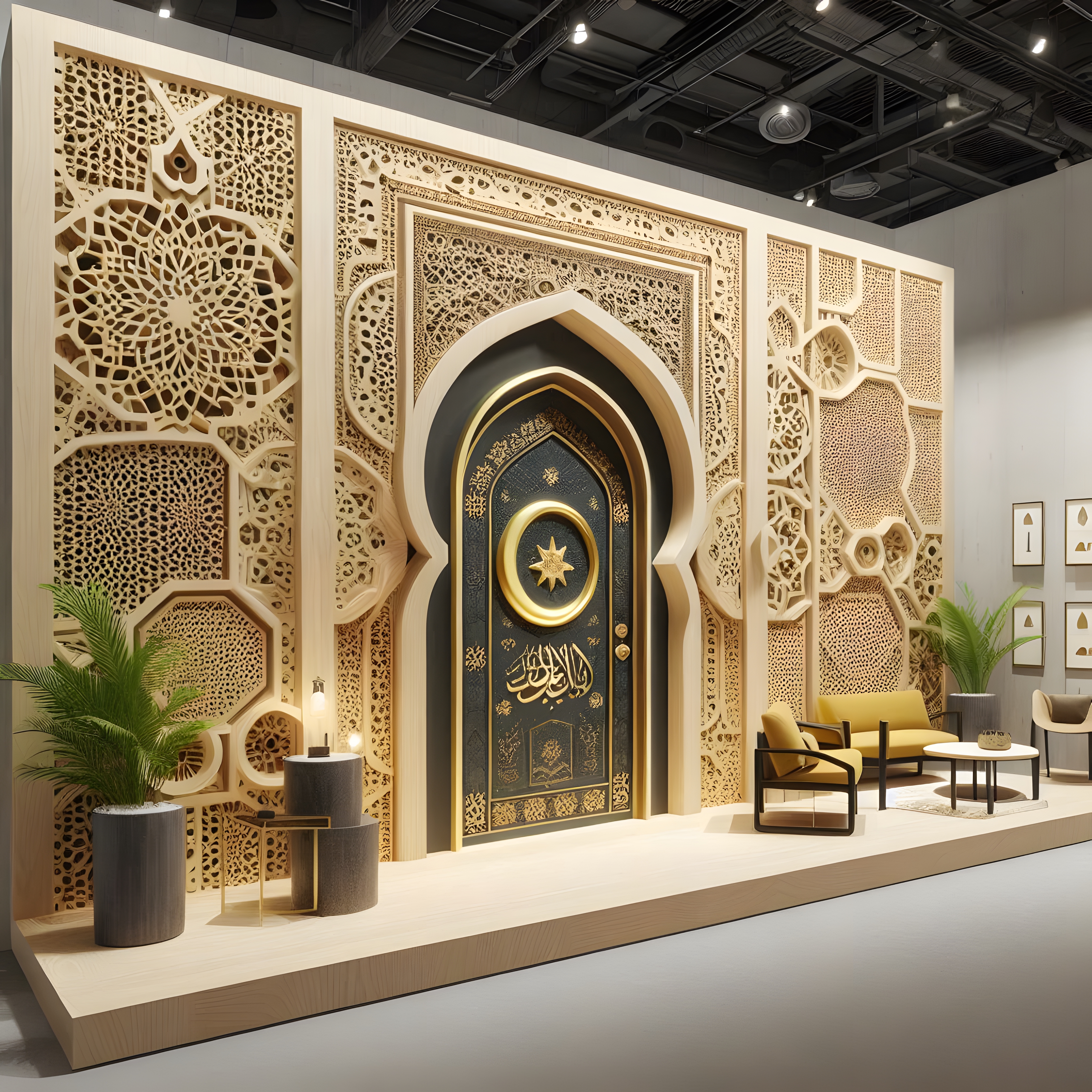 The door arch design with Arab cultural characteristics-10