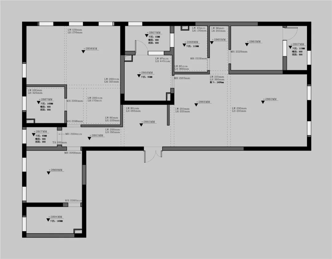 长夏方平米设计,美式平层大宅的优雅色彩碰撞-12