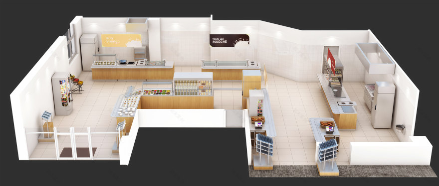 Restaurant Axonometric Studies - 3D Plans (Archive)-13