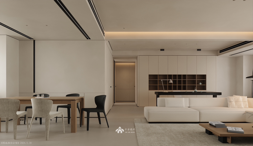 南昌安义绿地柏仕公馆现代极简奶油风-1