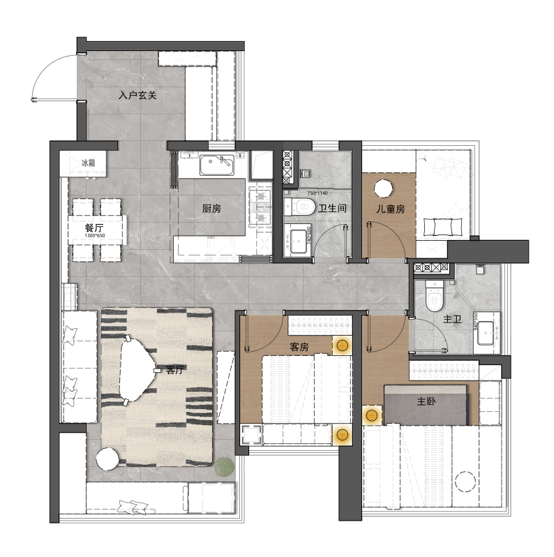 广州地铁·珑曜上城70㎡样板间丨中国广州丨奥迅设计-41
