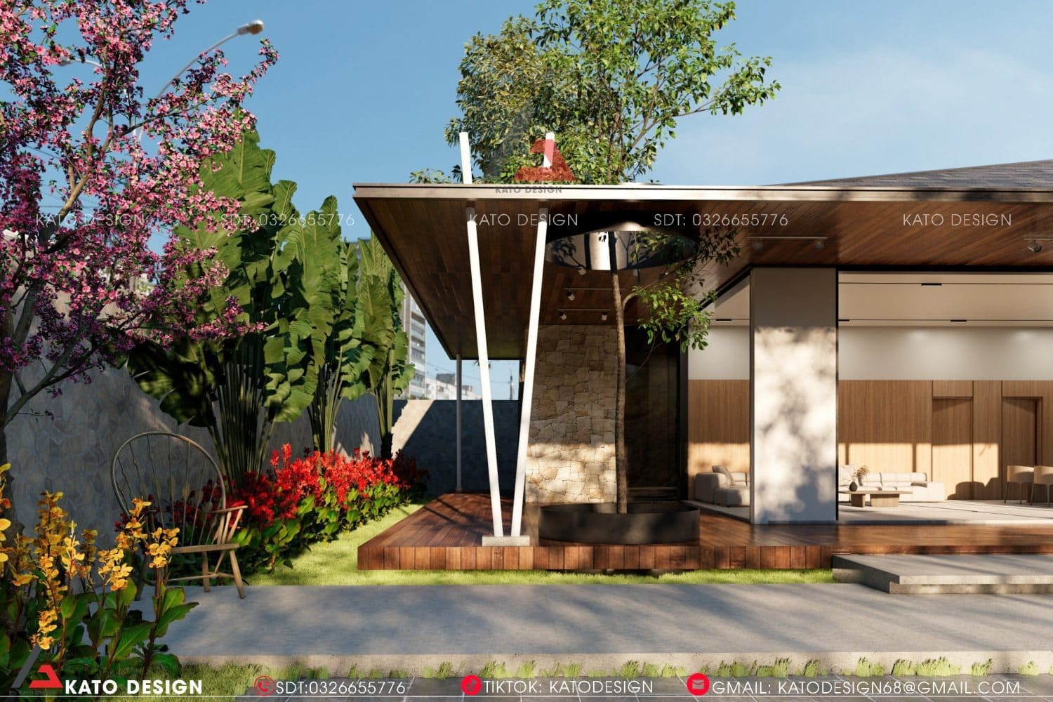 Mẫu Nhà Cấp 4 Có 2 Phòng Ngủ đẹp Cho Gia đình ở Nông Thôn-8