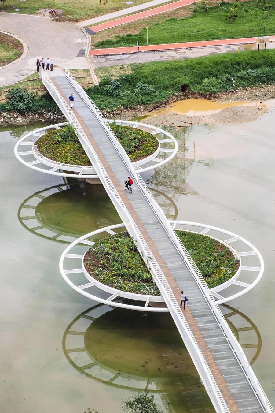 Guarapiranga 运河上的浮动环形 passarela-2