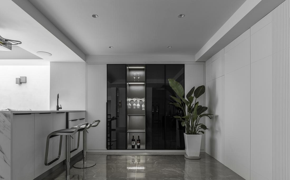 黑白灰的现代气质 · 西厨区与休闲区的完美融合-30