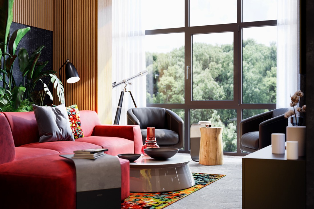 乌克兰 116㎡惊艳红色时尚美宅-6