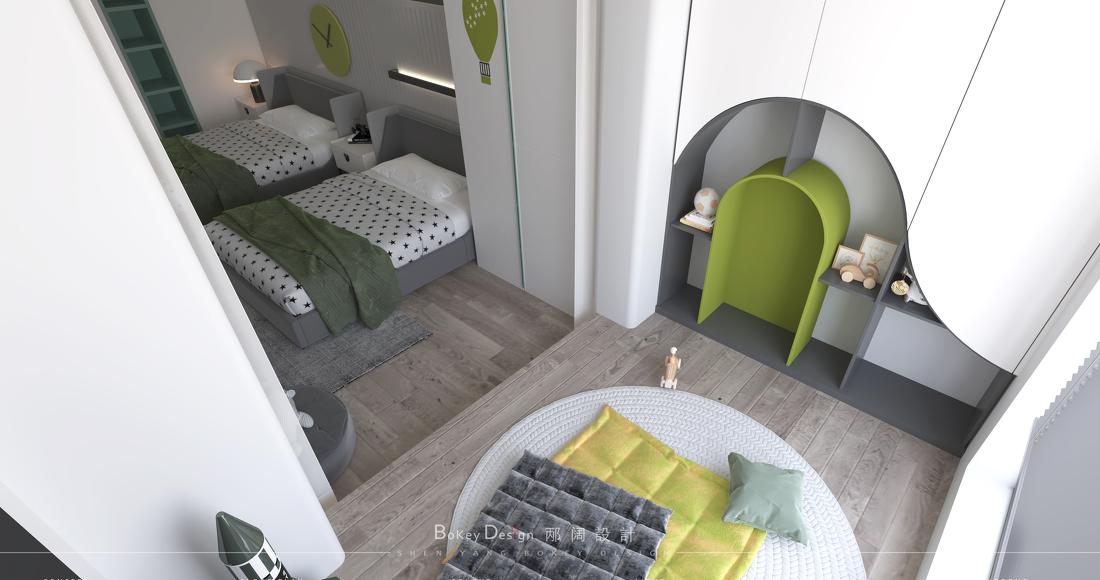 
绿色系儿童房，活力与好奇的童年 -0