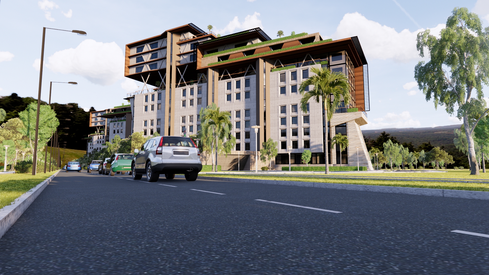 تصميم معماري ل4مباني اداريه وسكنيه في الشيخ زايد بمصر-1