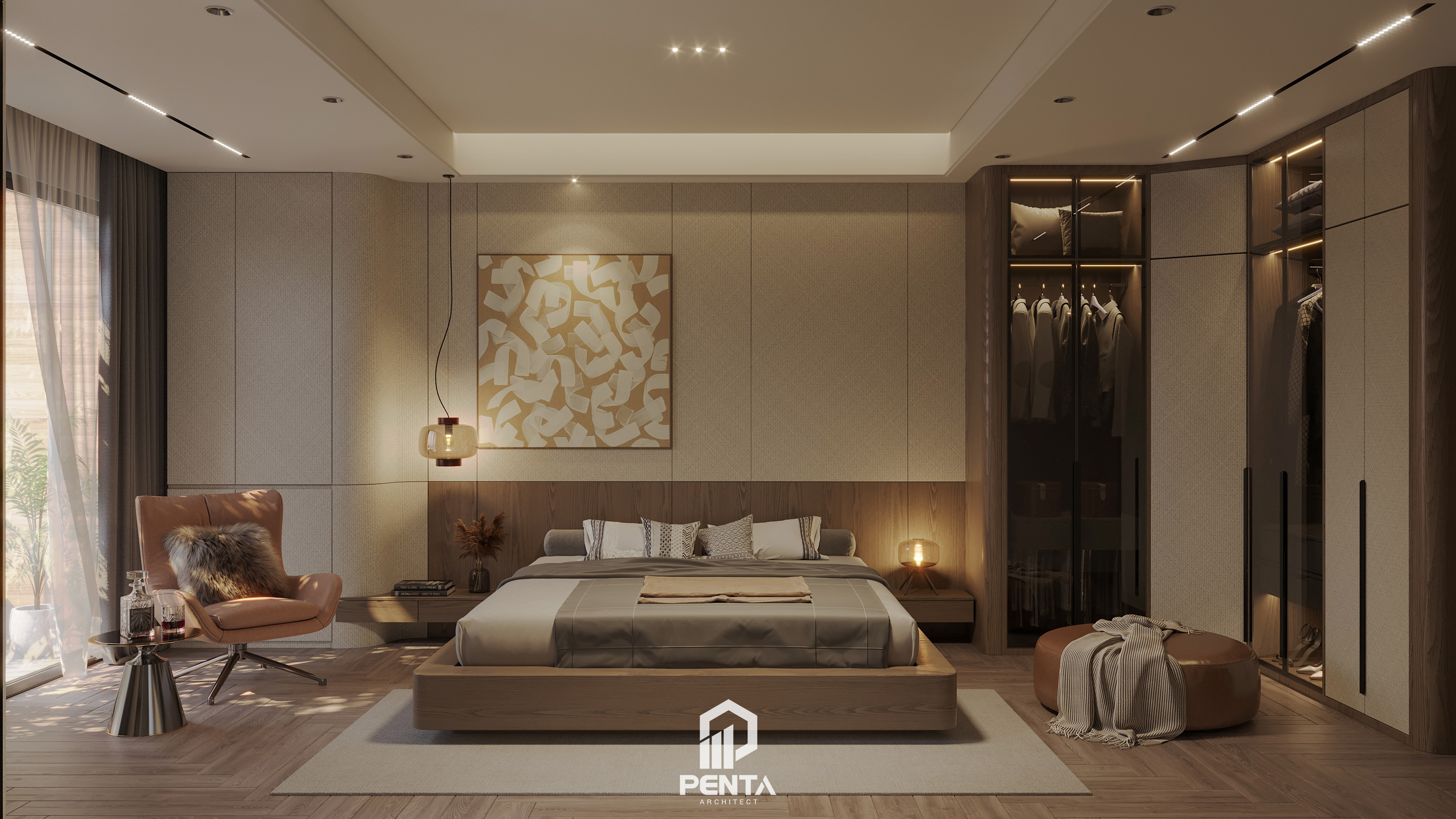 室内设计:主卧室丨越南河内丨Kiến trúc PENTA  TOAN VU DESIGN-0