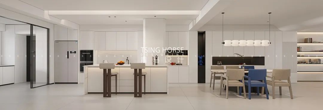 《富春洋房》现代风格平层设计丨青马别墅空间设计-33