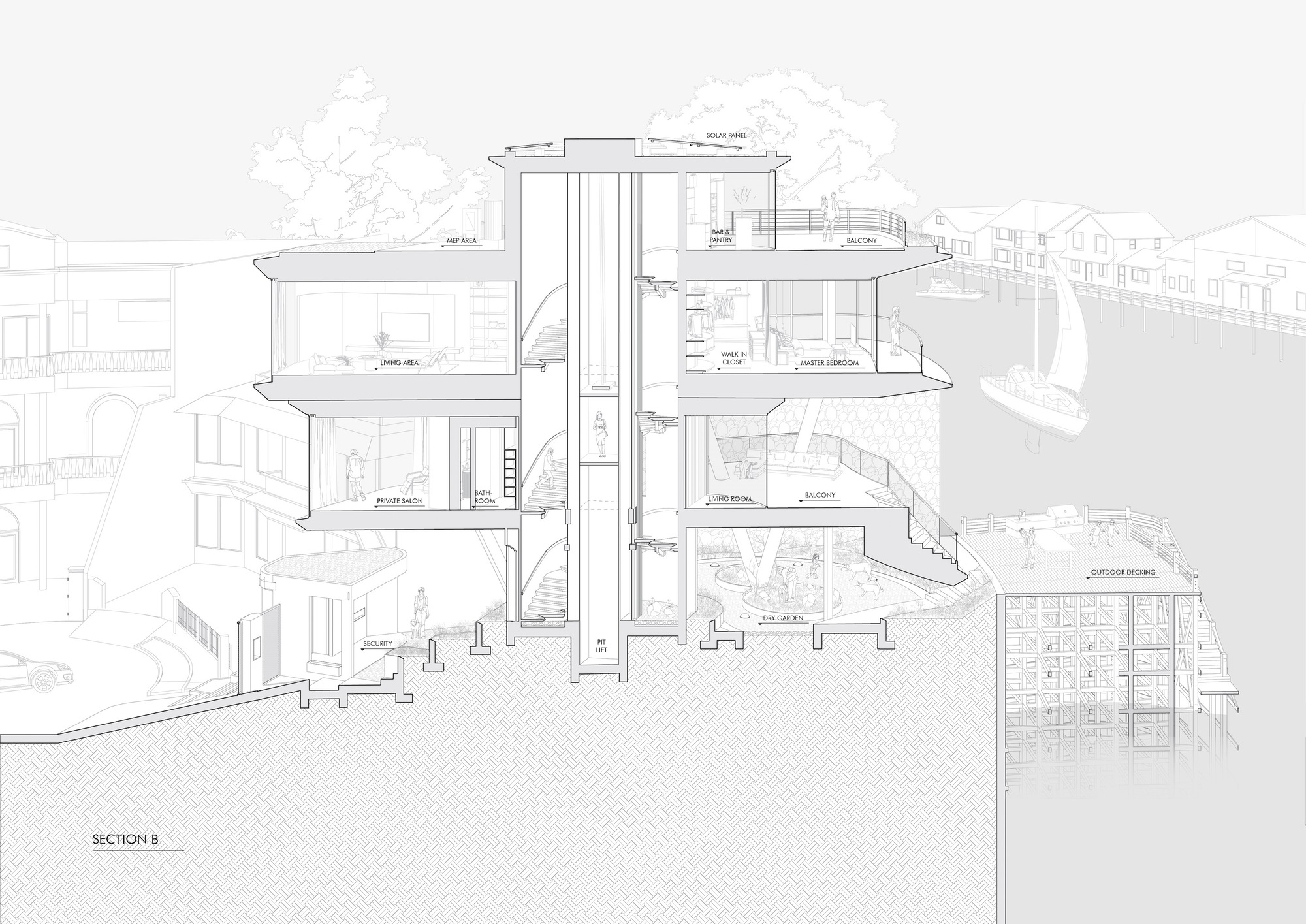 V 形高脚屋丨印度丨KThengono Design Studio-11