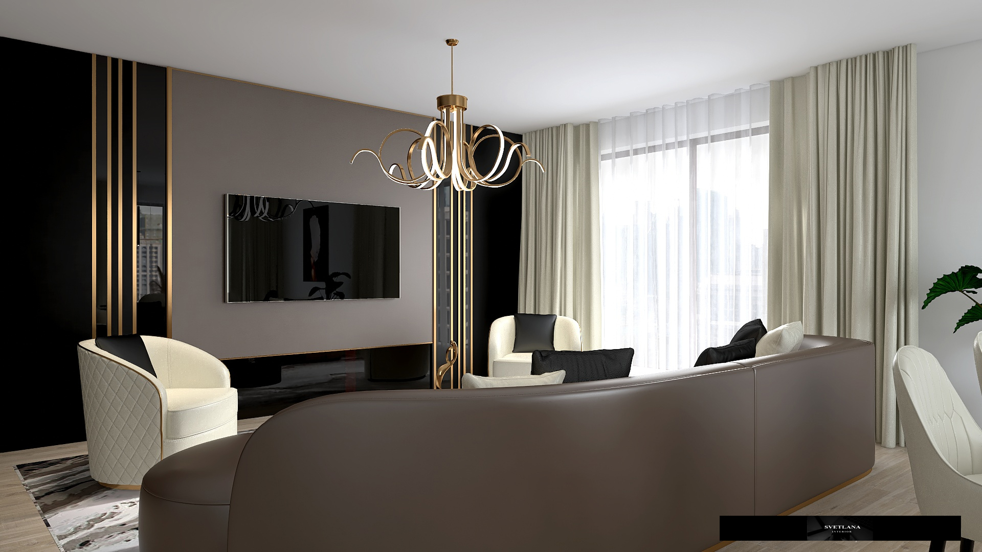 黑色金色阴谋丨Svetlana Interior-10