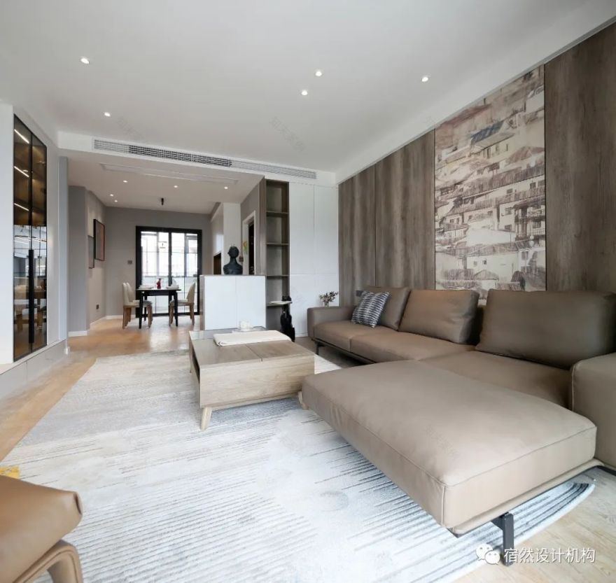 南昌 125㎡现代简约家居,黑白灰中融入绿色与橙色-43