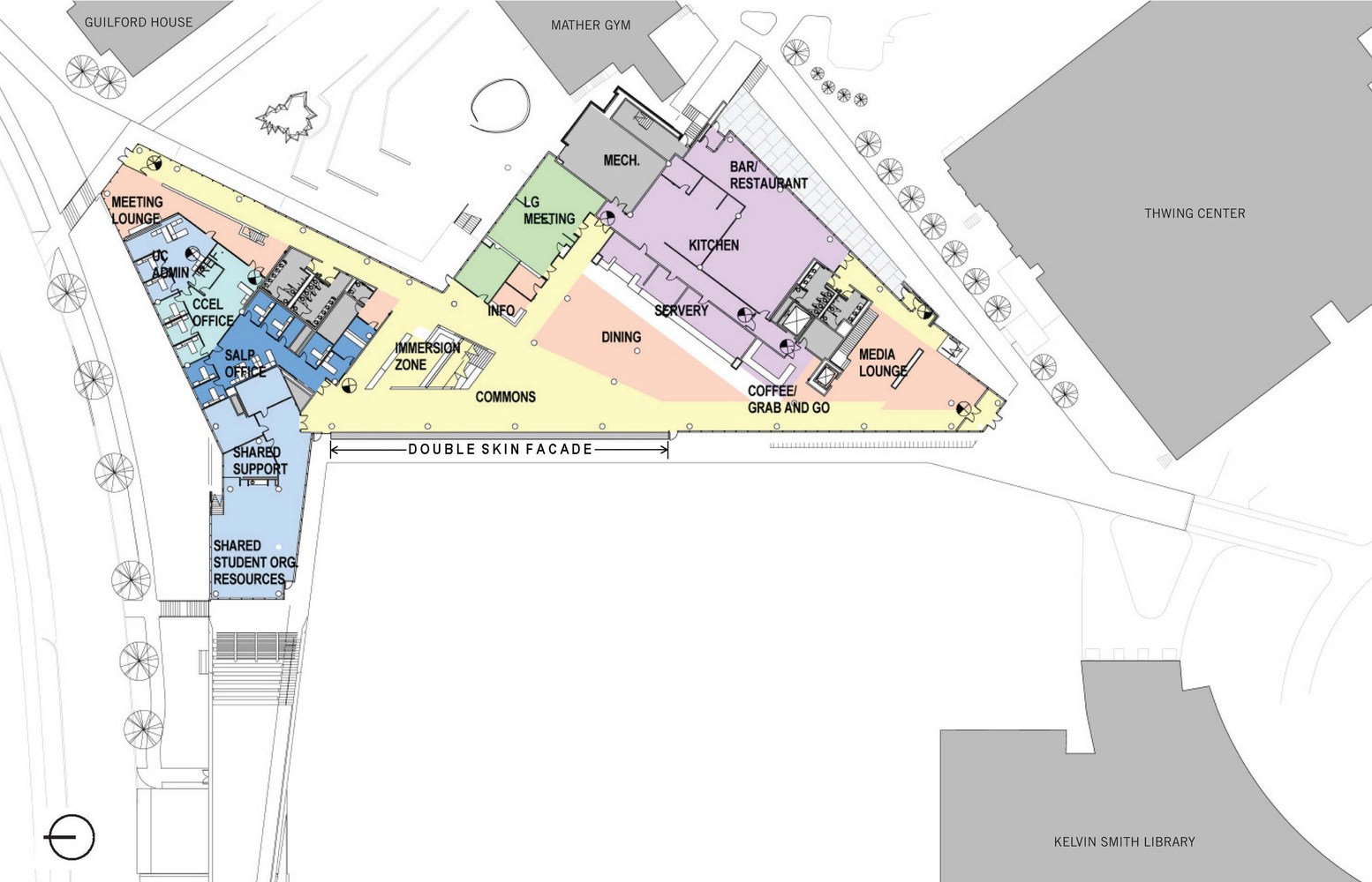Case Western Reserve University 中心 | 绿色折叠式板结构,融合校园风光-9
