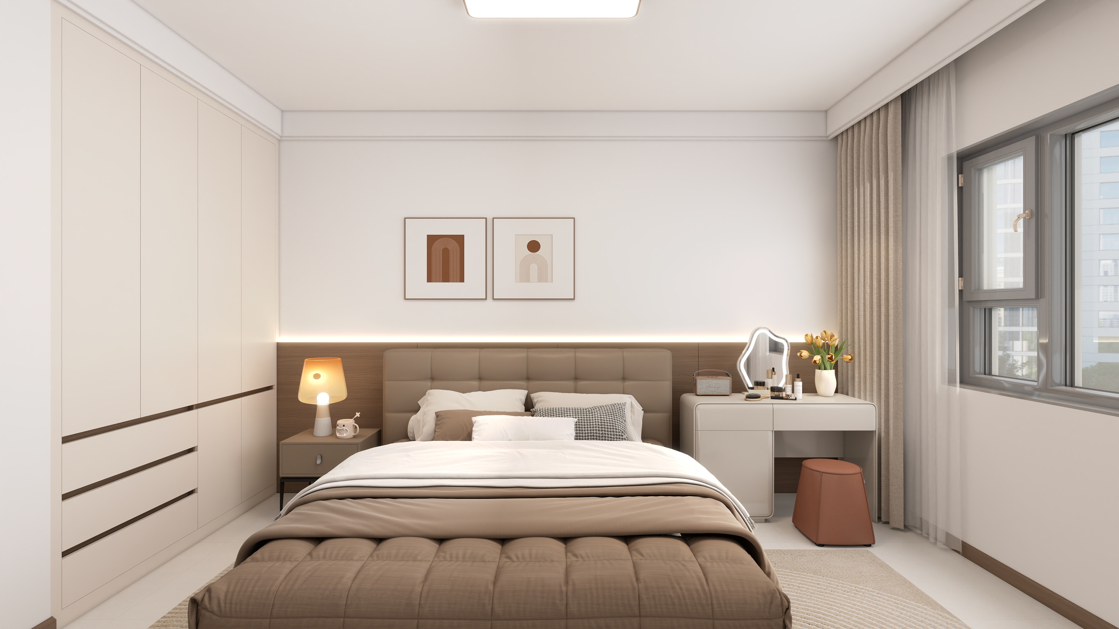 现代风格：温馨的家（木色+象牙白）-15