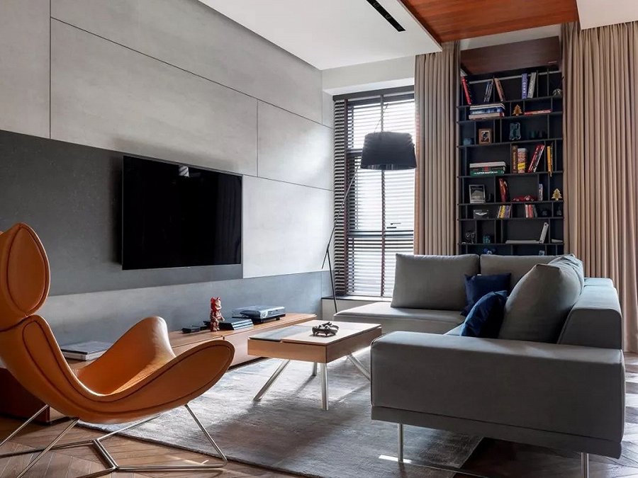 莫斯科现代风公寓设计，刚柔并重的艺术宅邸-9