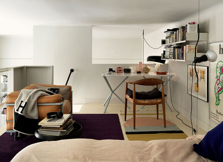 带对比色和开放式储物空间的瑞典公寓-14